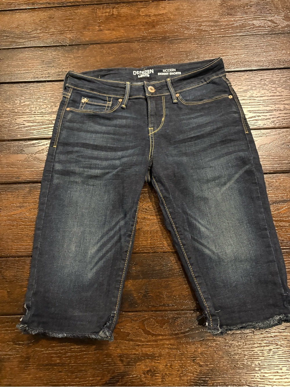 Denizen from Levi's Dark Blue Cropped Skinny Jean Shorts